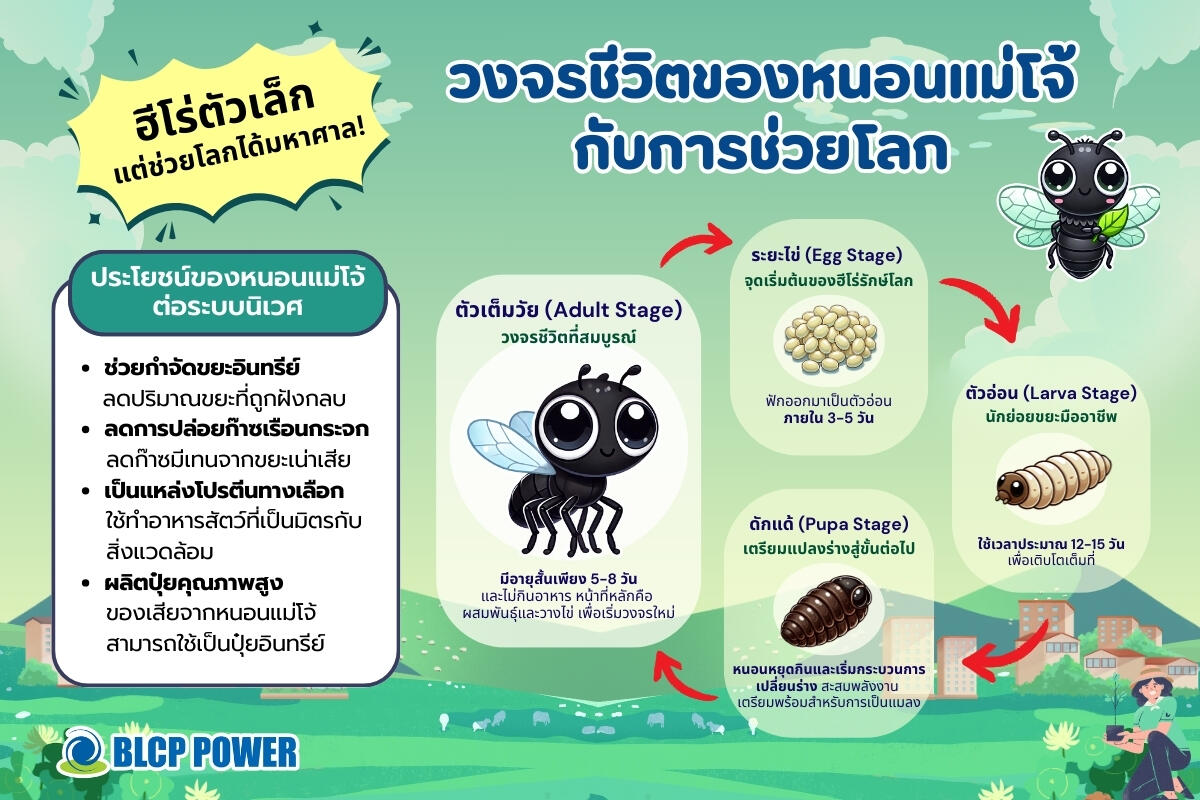 วงจรชีวิตของหนอนแม่โจ้-กับการช่วยโลก